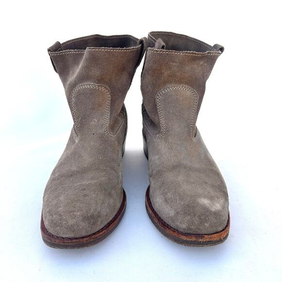 La Botte Gardiane Lisa Suede Western Ankle Short Boots Gray Grey Leather 9 - Picture 6 of 11